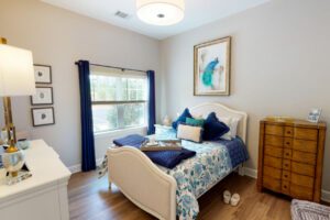 Senior living facility bedroom constructed by DMK Development